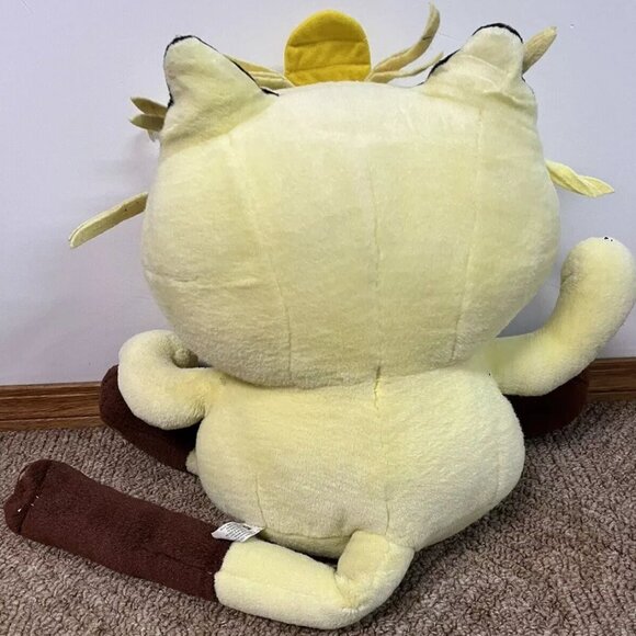 Hasbro Pokemon Meowth Jumbo Plush Vintage 18" Tomy Nintendo - 1999 - Picture 2 of 4